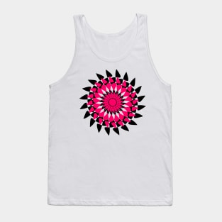 Pink and Black Flower Mandala Tank Top